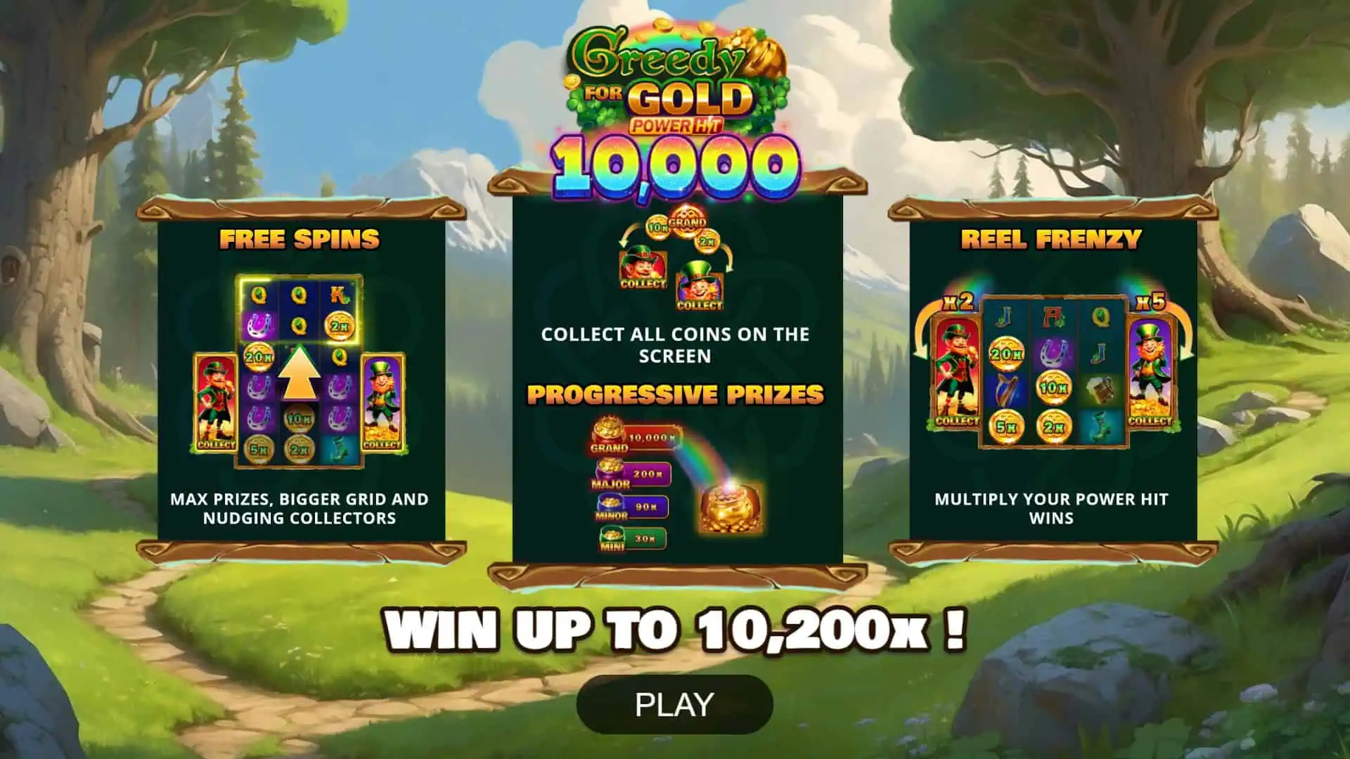 Greedy for Gold: Power Hit 10000 slot intro screen