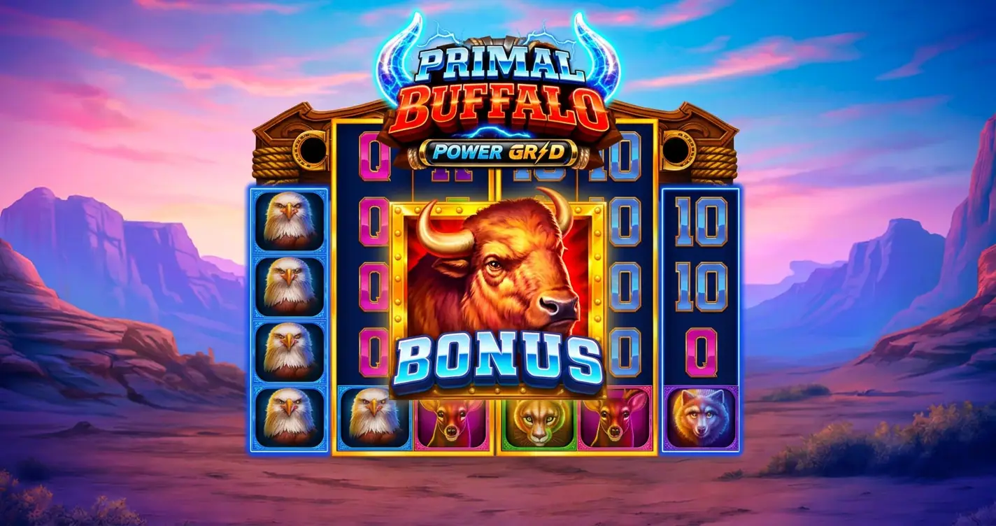 Primal Buffalo PowerGrid Slot Demo by Booming Games slot cover image