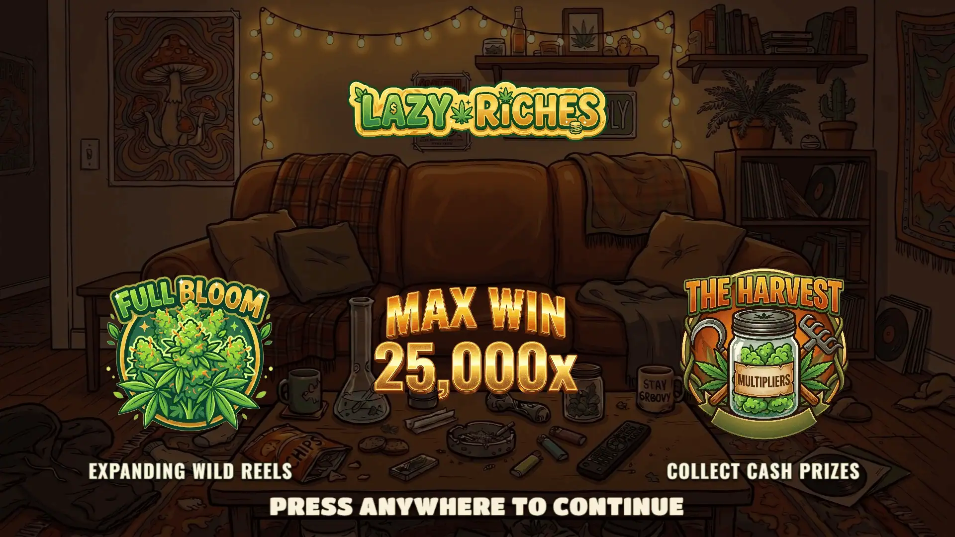Lazy Riches slot intro screen