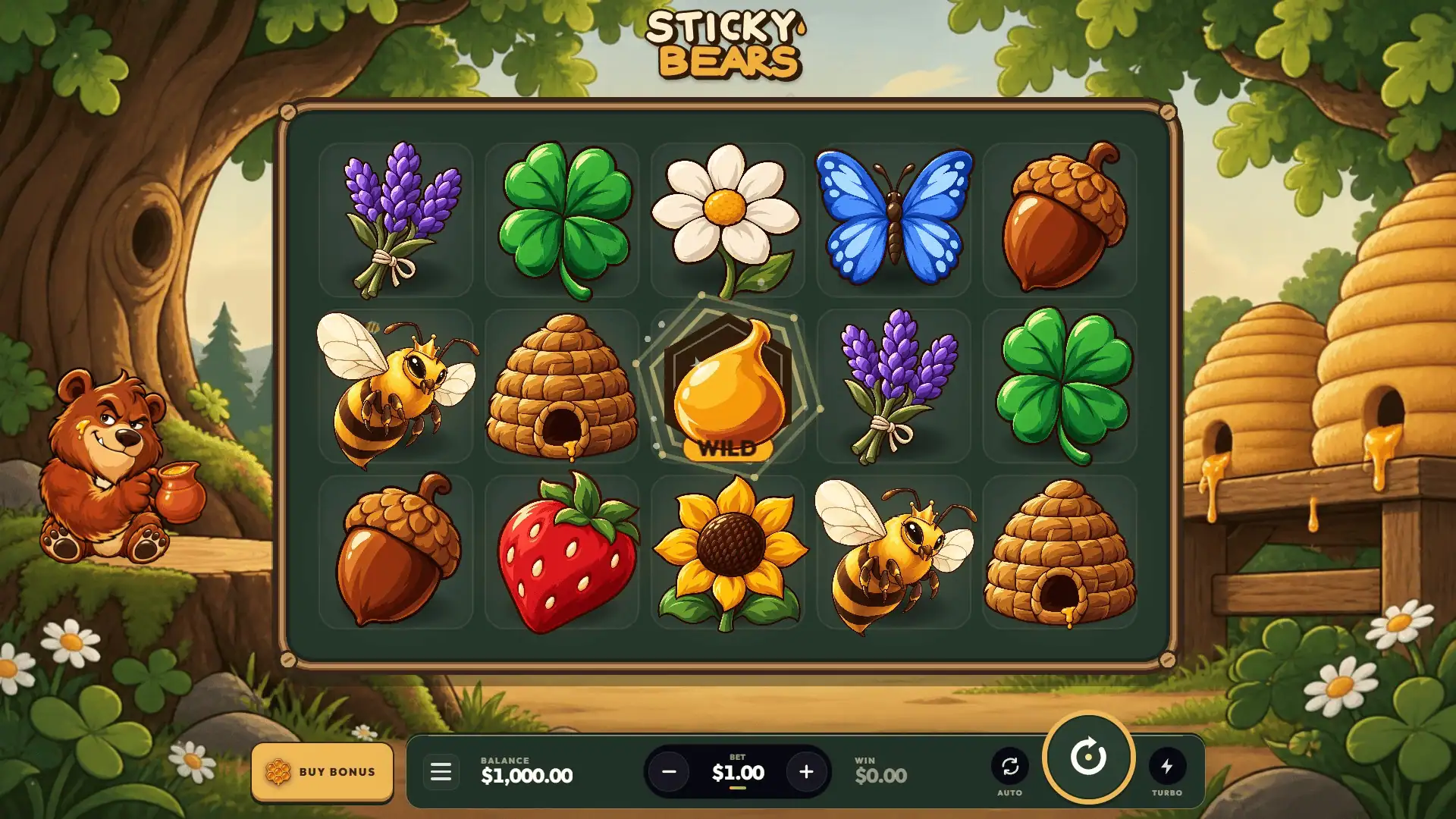 Sticky Bears slot gameplay reels