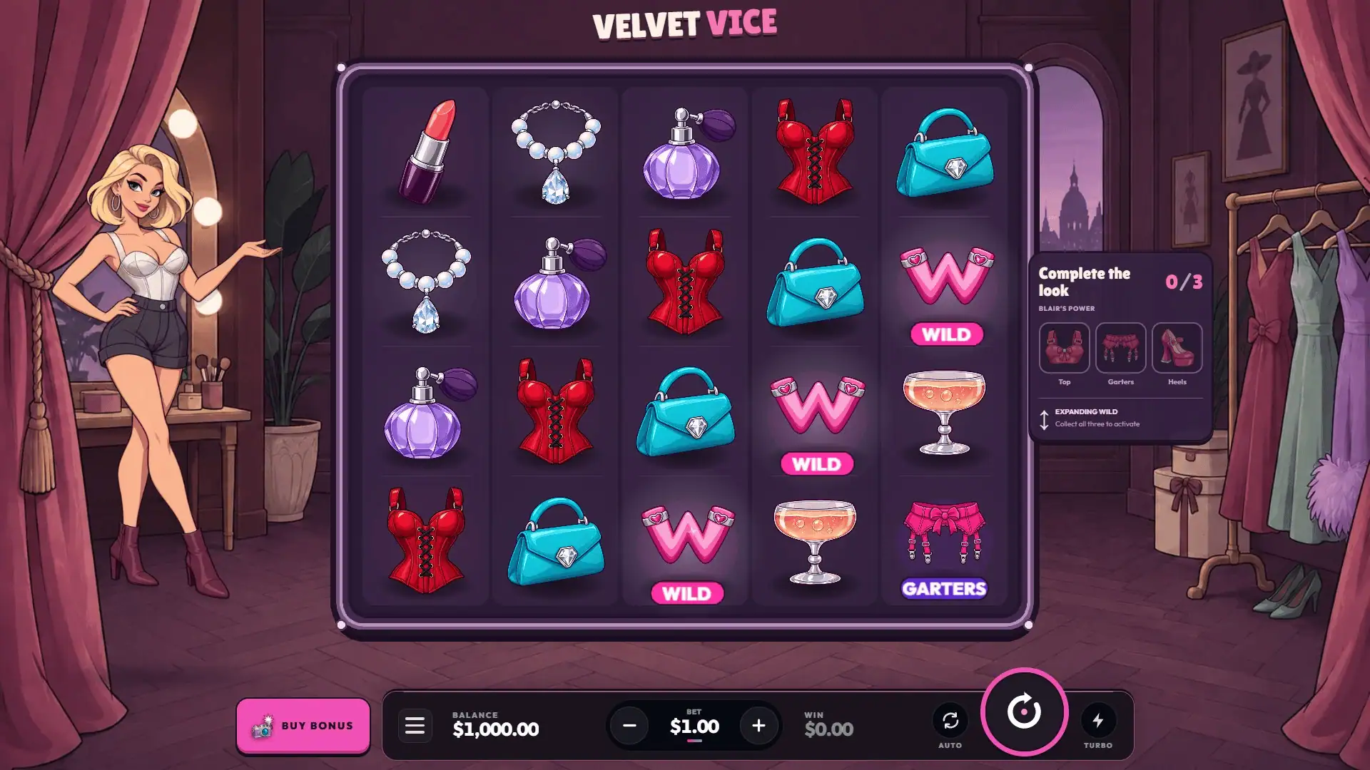 Velvet Vice slot gameplay reels