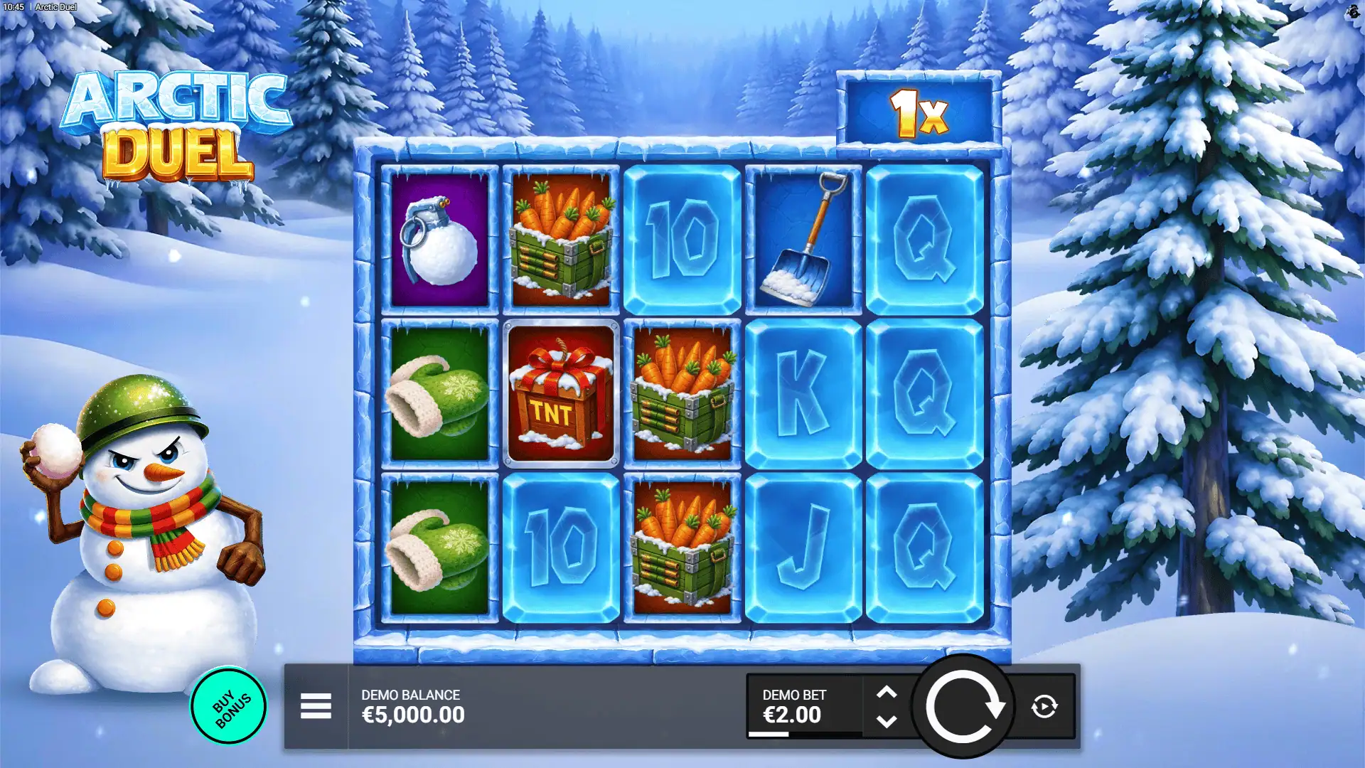 Arctic Duel slot gameplay reels