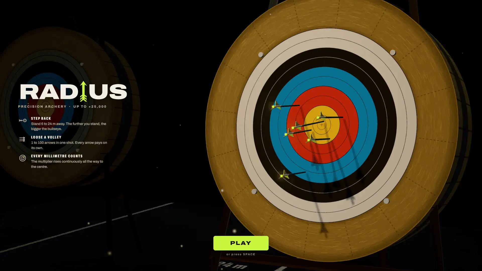 Radius slot intro screen