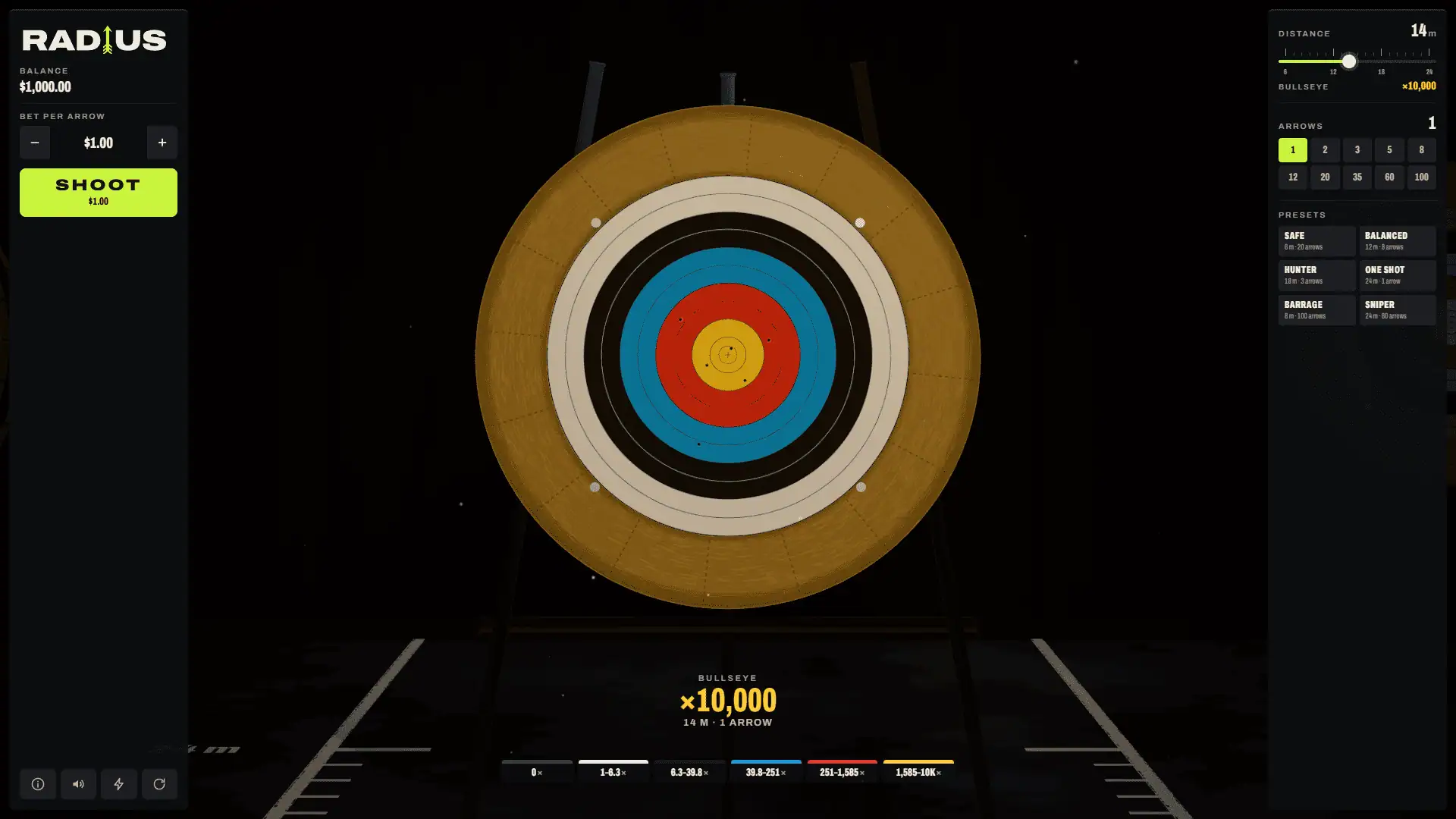 Radius slot gameplay reels