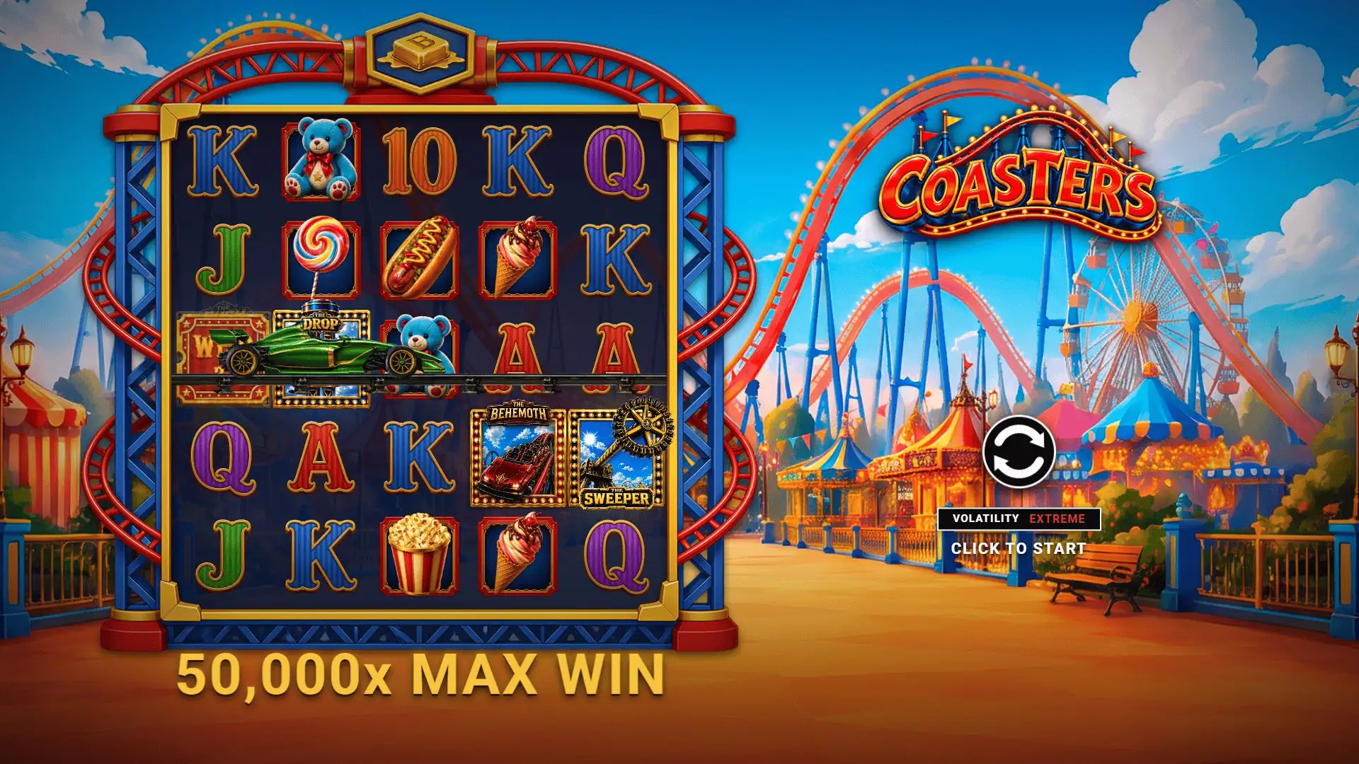 Coasters Feature Buy slot intro screen