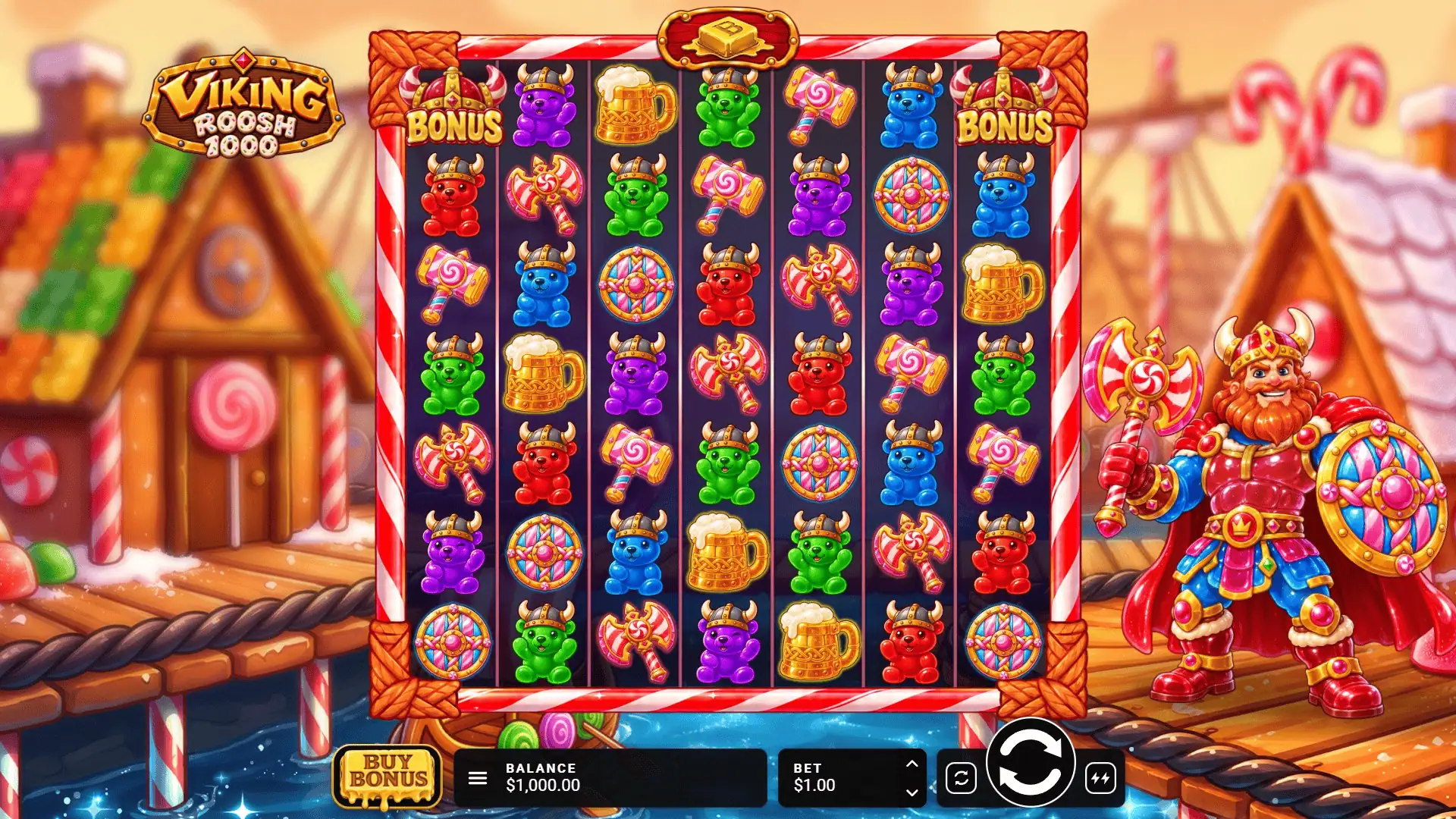 Viking Roosh 1000 slot gameplay reels