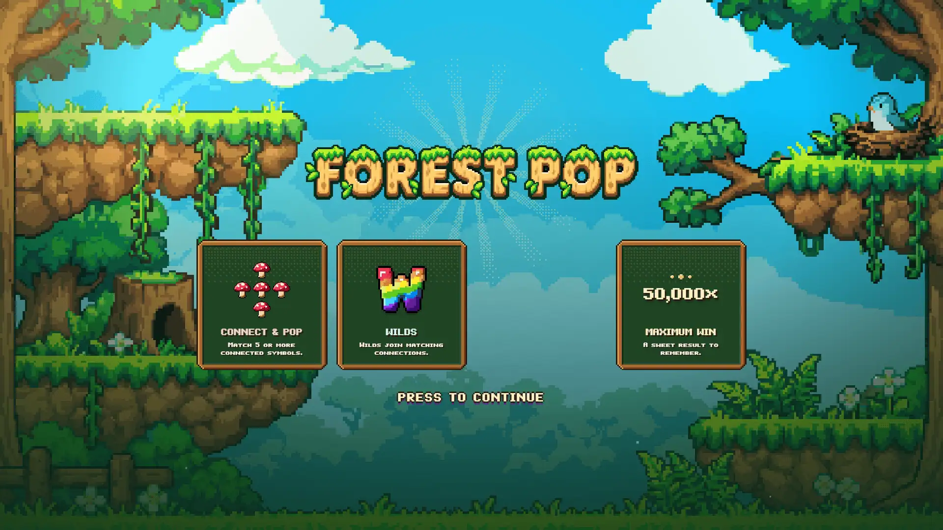 Forest Pop slot intro screen