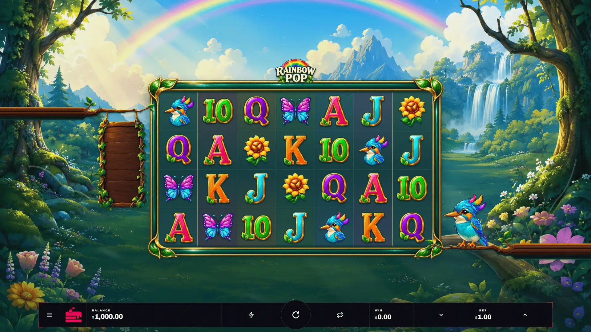 Rainbow Pop slot gameplay reels