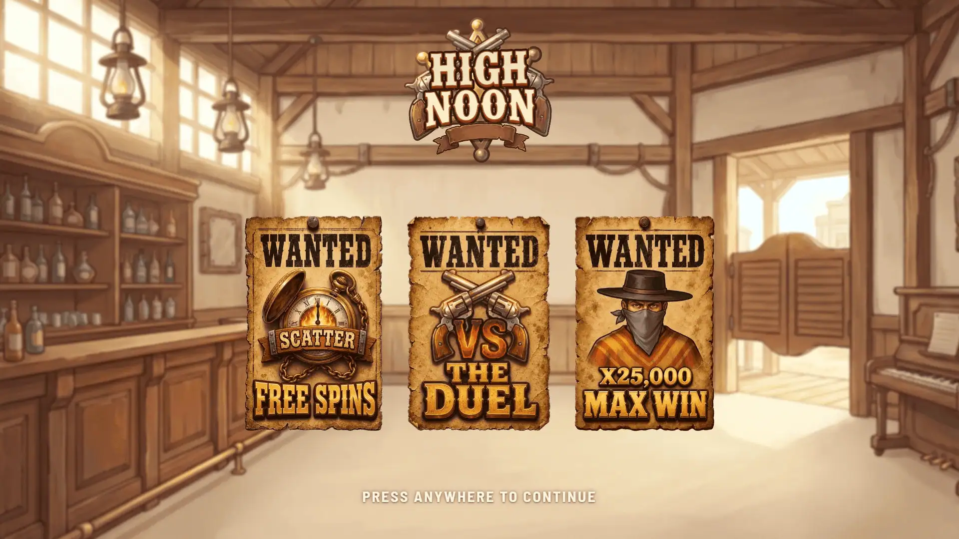 High Noon slot intro screen