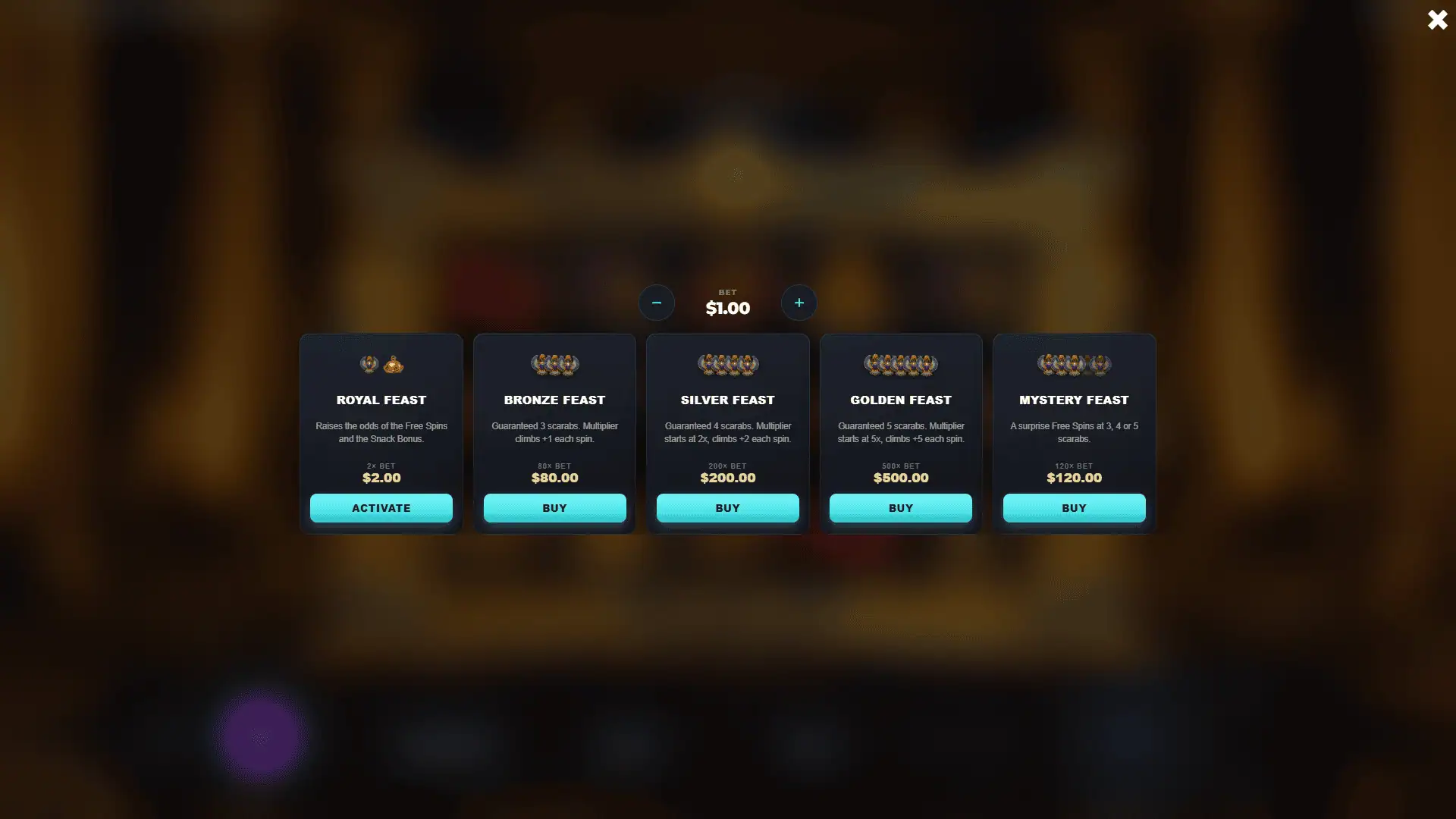 Egyptian Snacking bonus buy menu