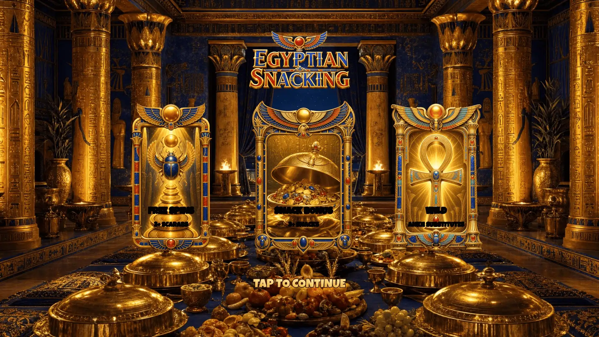 Egyptian Snacking slot intro screen