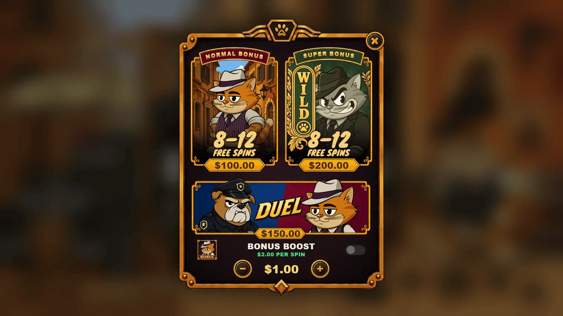 Meowfia bonus buy menu