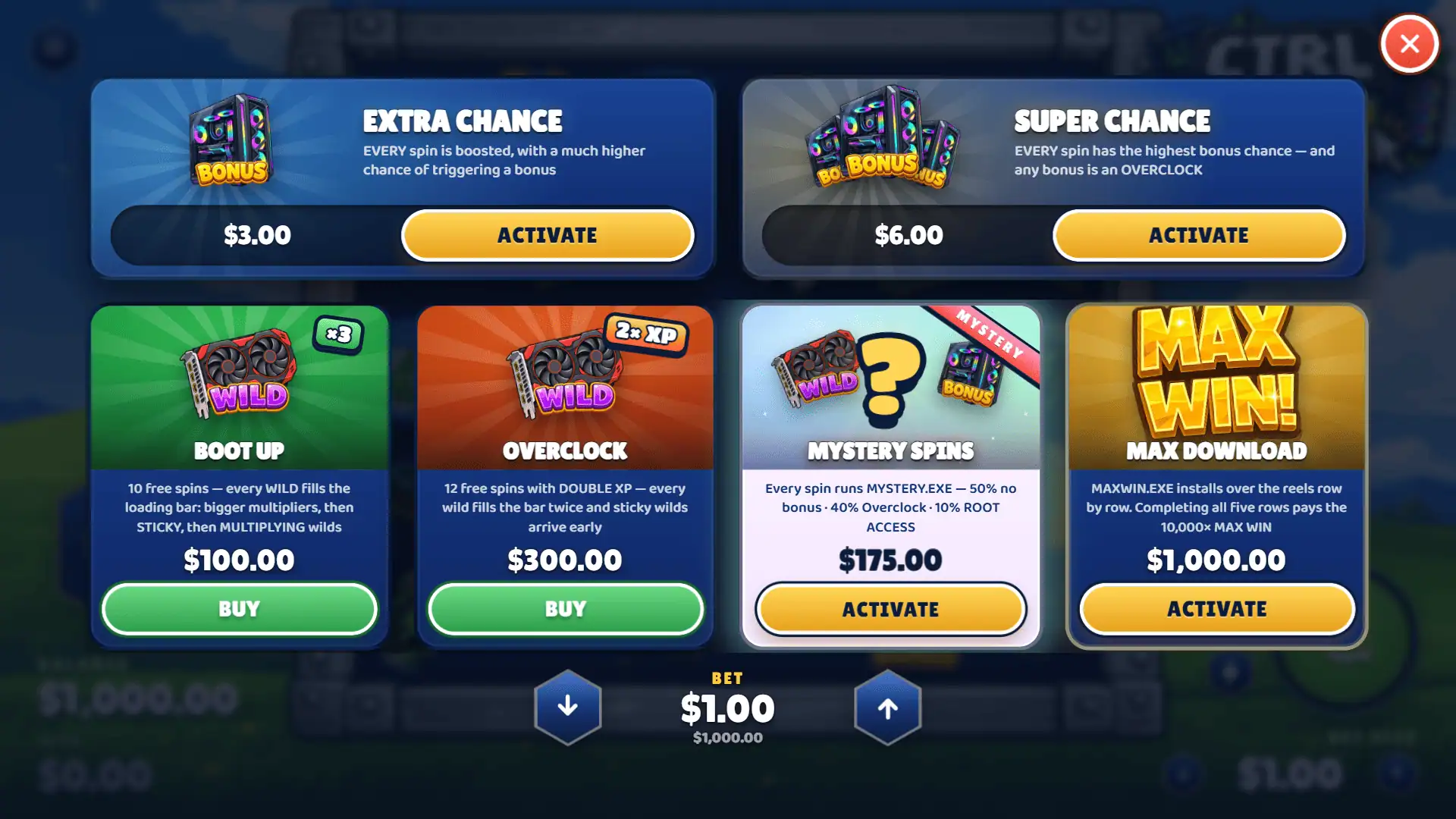 Ctrl Win bonus buy menu