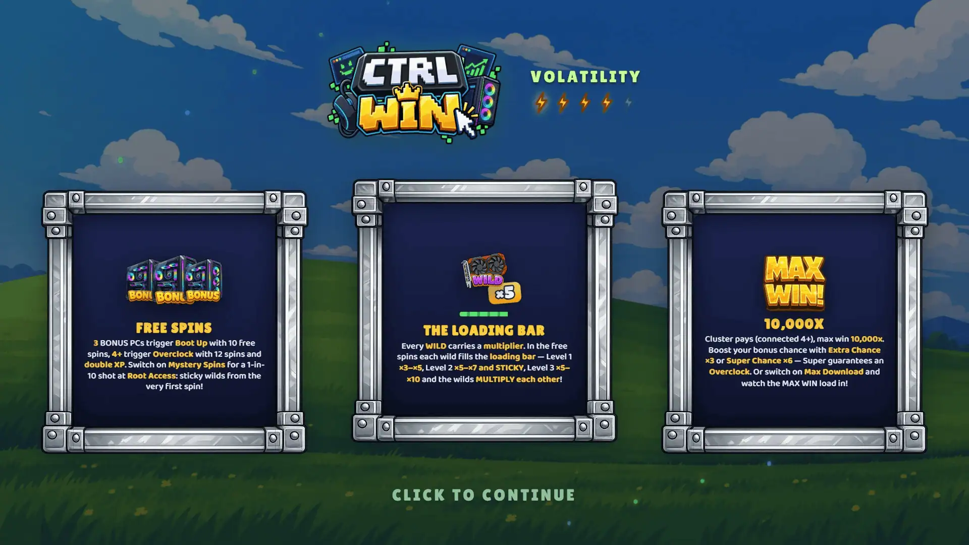 Ctrl Win slot intro screen