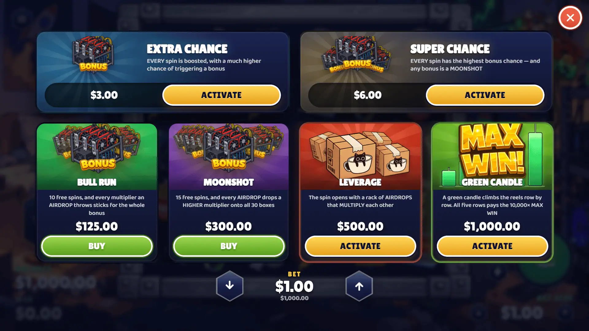 Exit Liquidity bonus buy menu