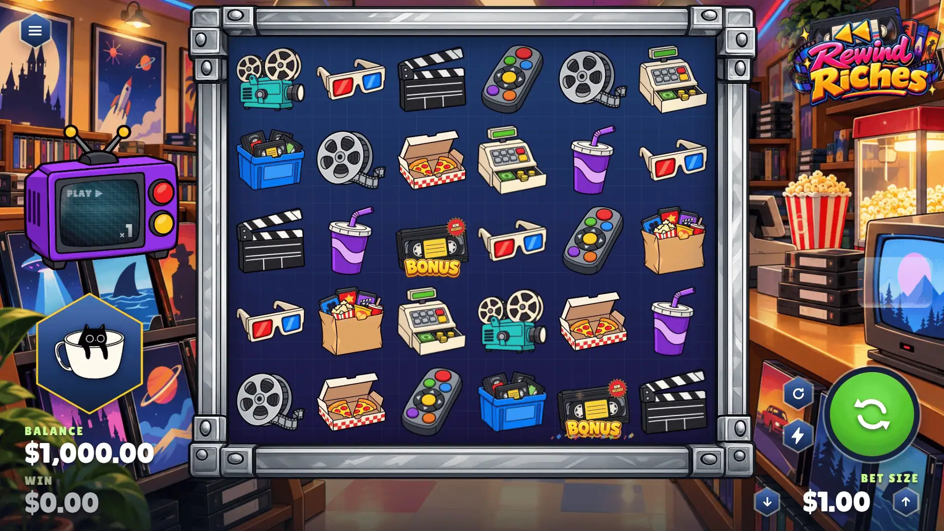 Rewind Riches slot gameplay reels