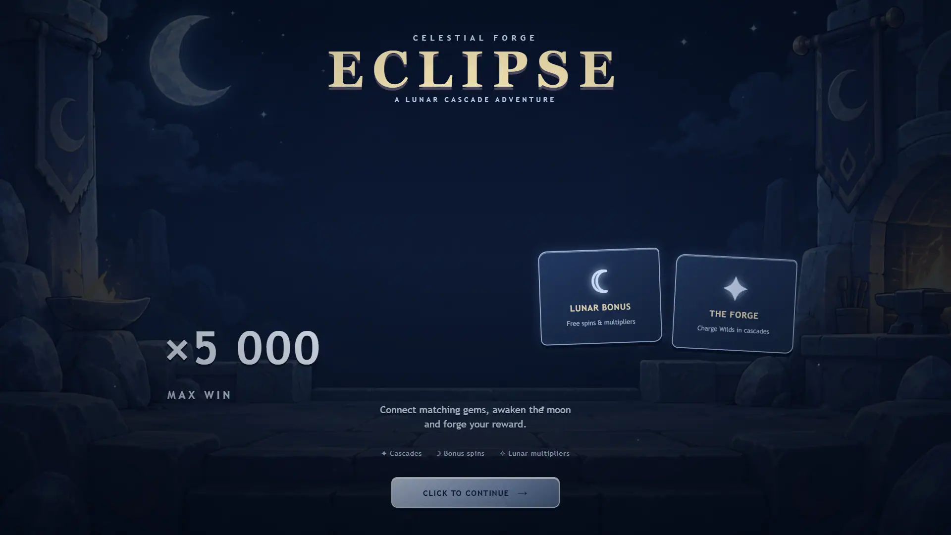 Celestial Eclipse Forge slot intro screen