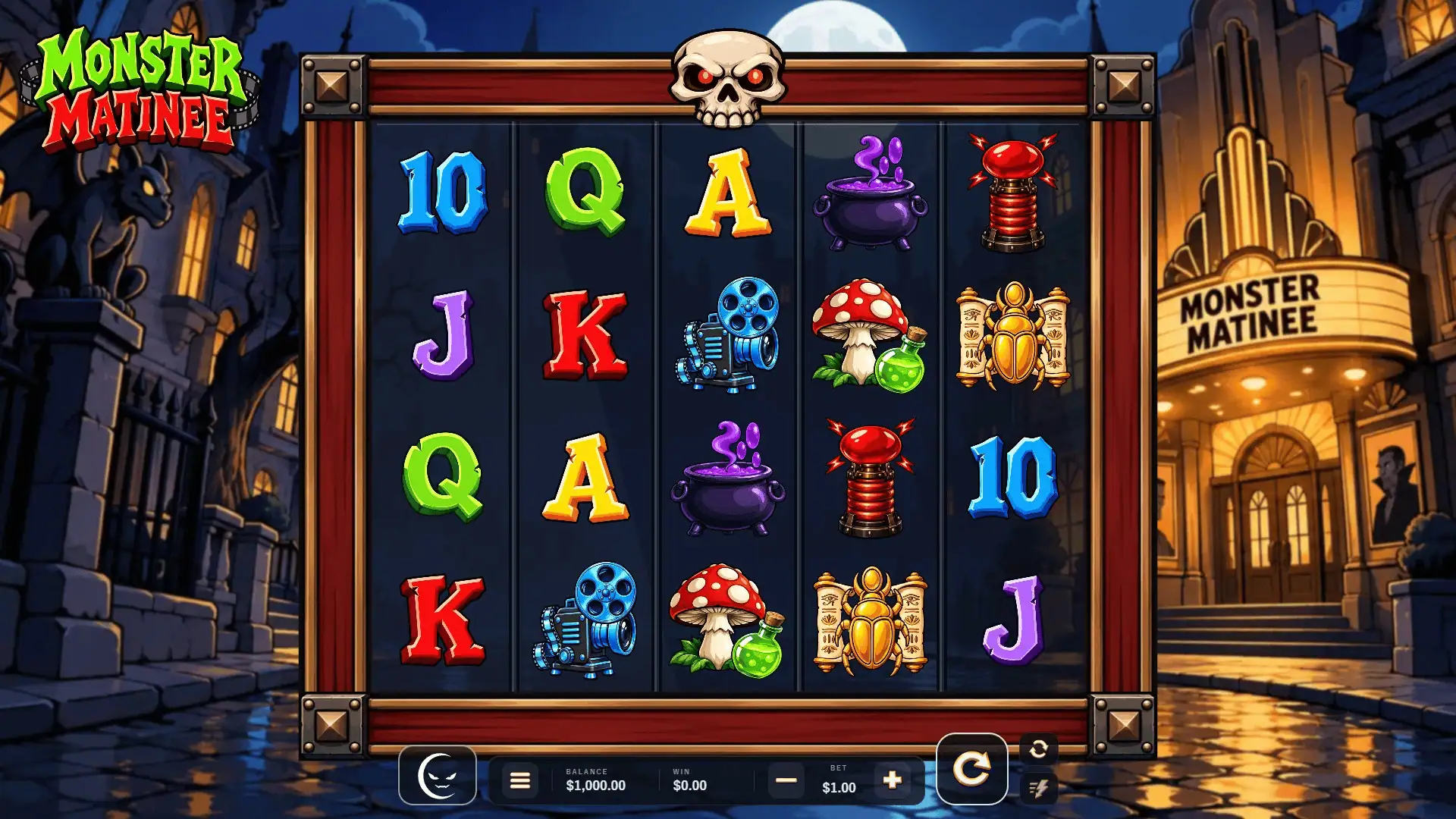 Monster Matinee slot gameplay reels