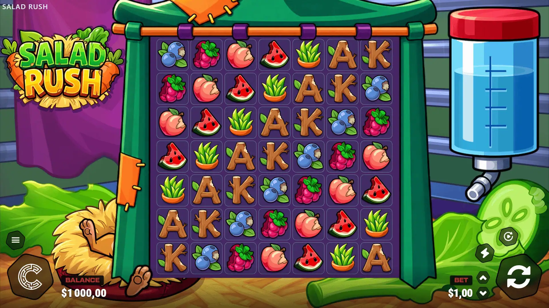 Salad Rush slot gameplay reels