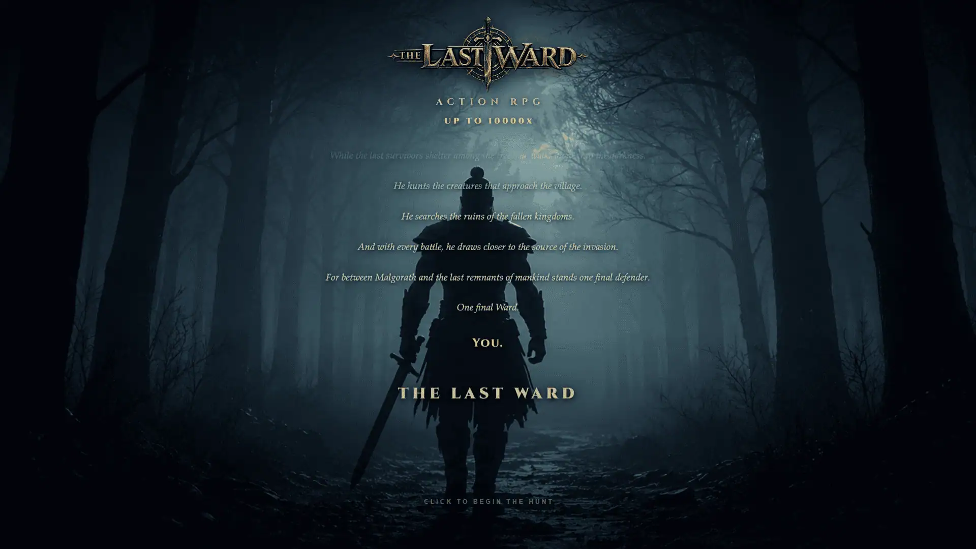 The Last Ward: Action RPG slot intro screen