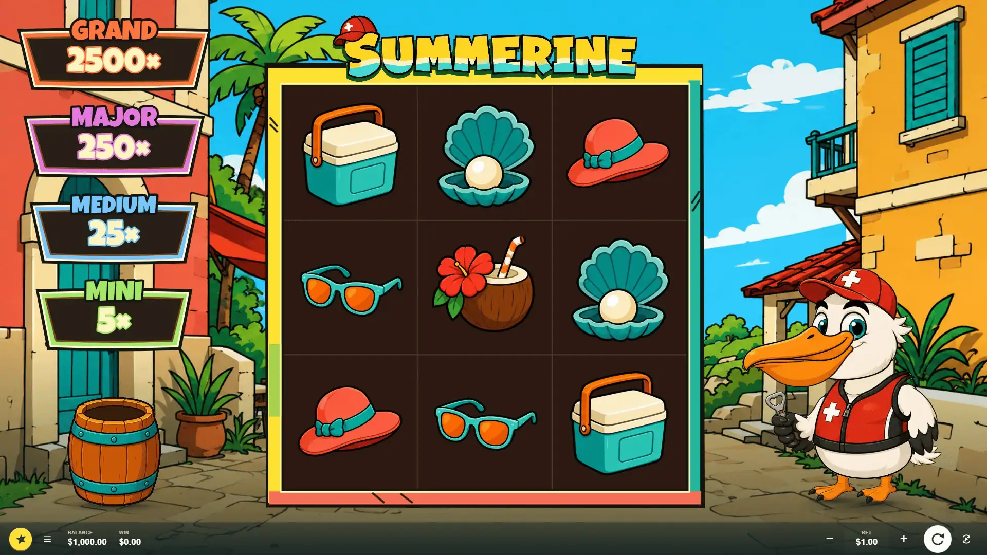 Summerine slot gameplay reels