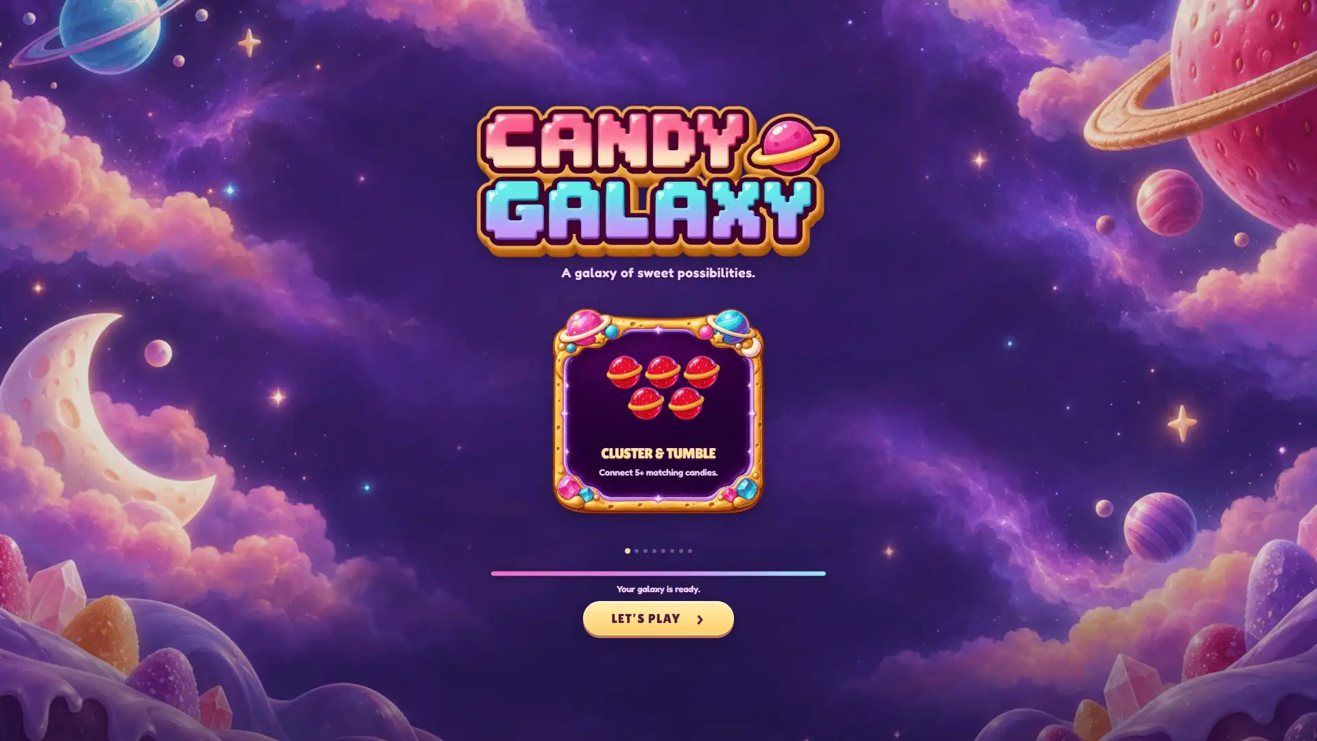 Candy Galaxy slot intro screen