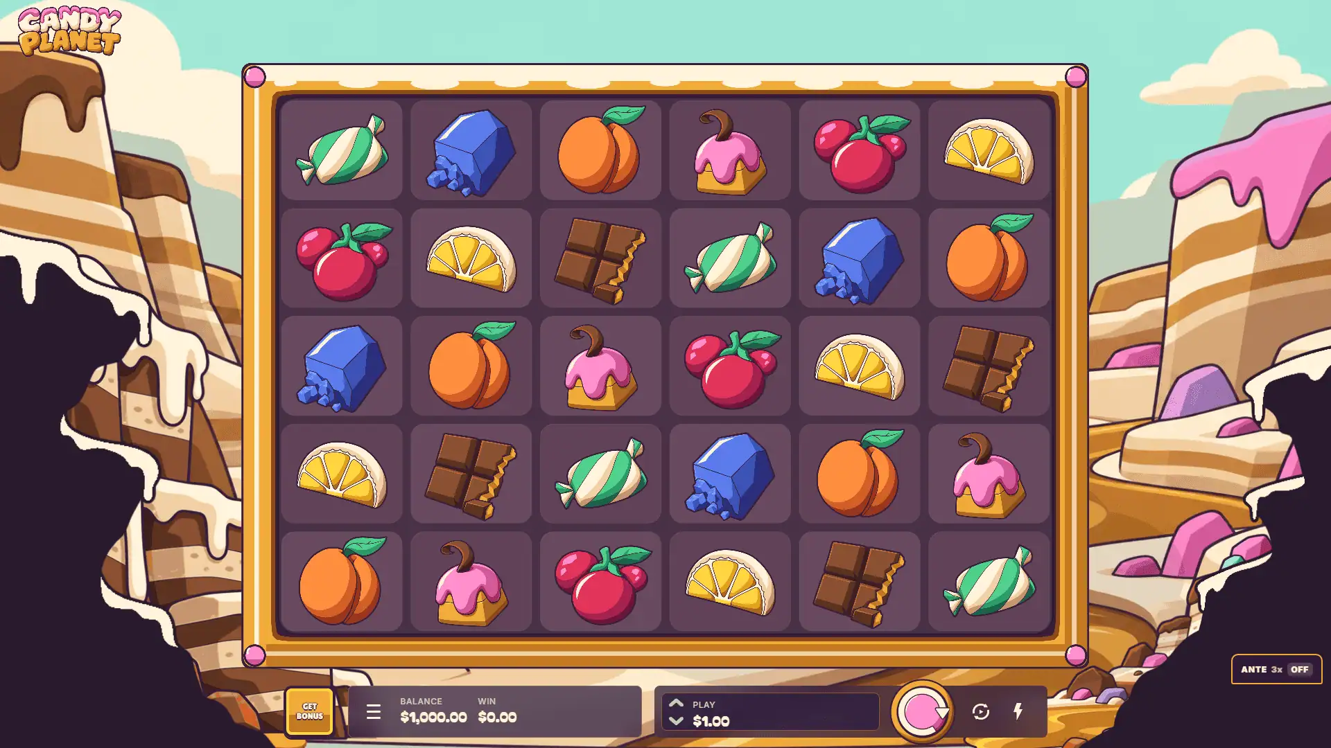 Candy Planet slot gameplay reels