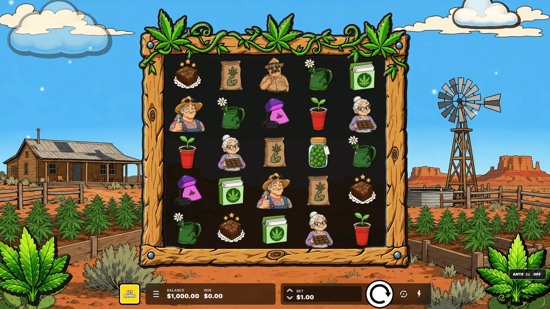 Ganja Ranch slot gameplay reels