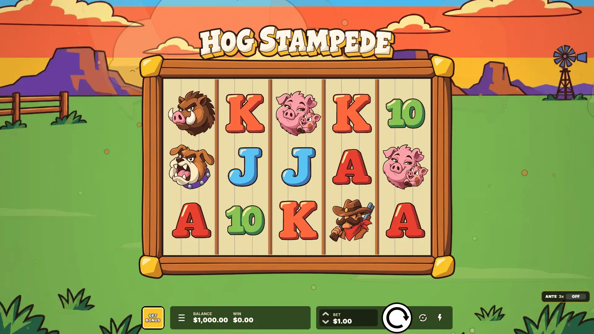 Hog Stampede slot gameplay reels