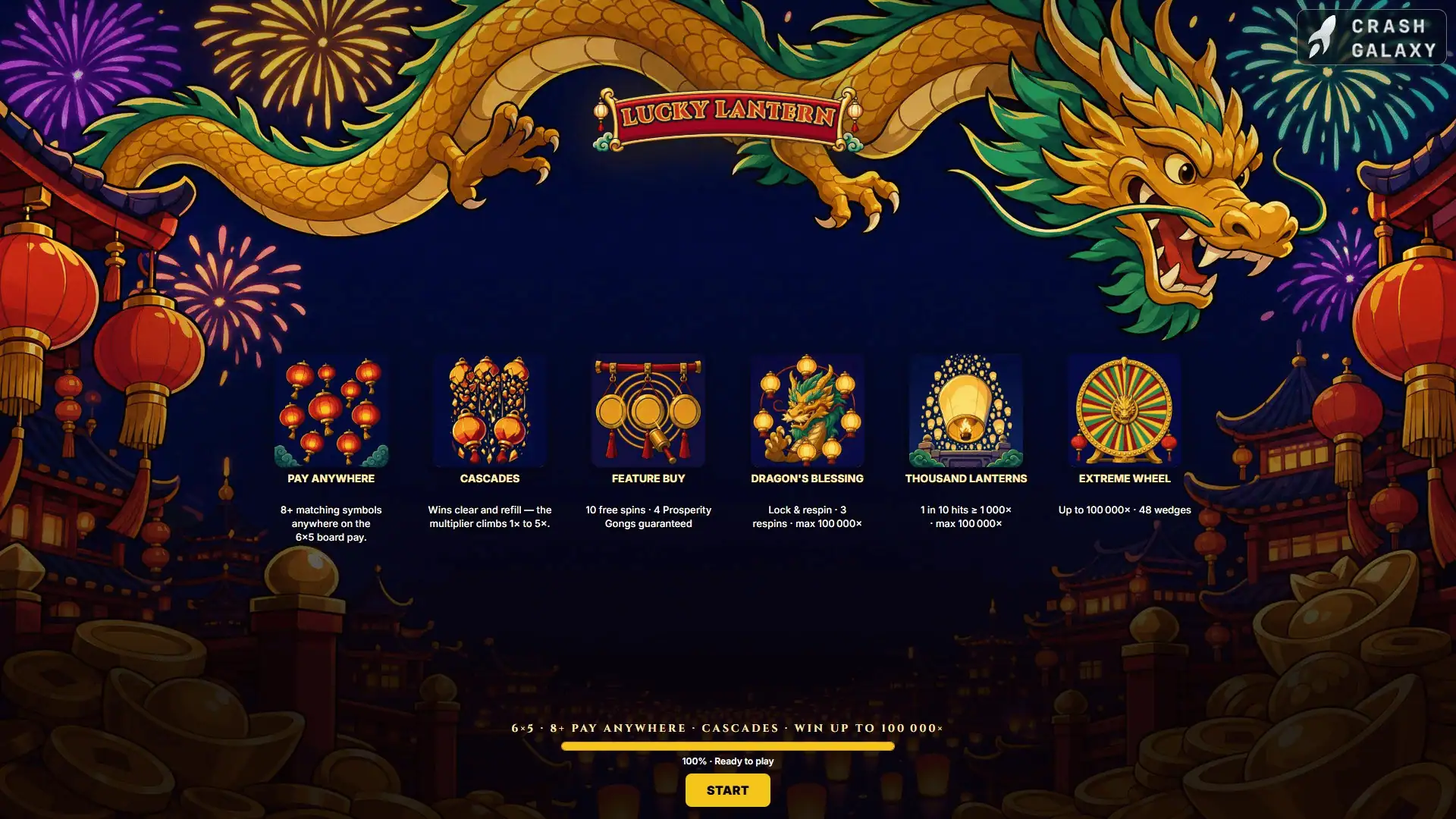Lucky Lantern slot intro screen