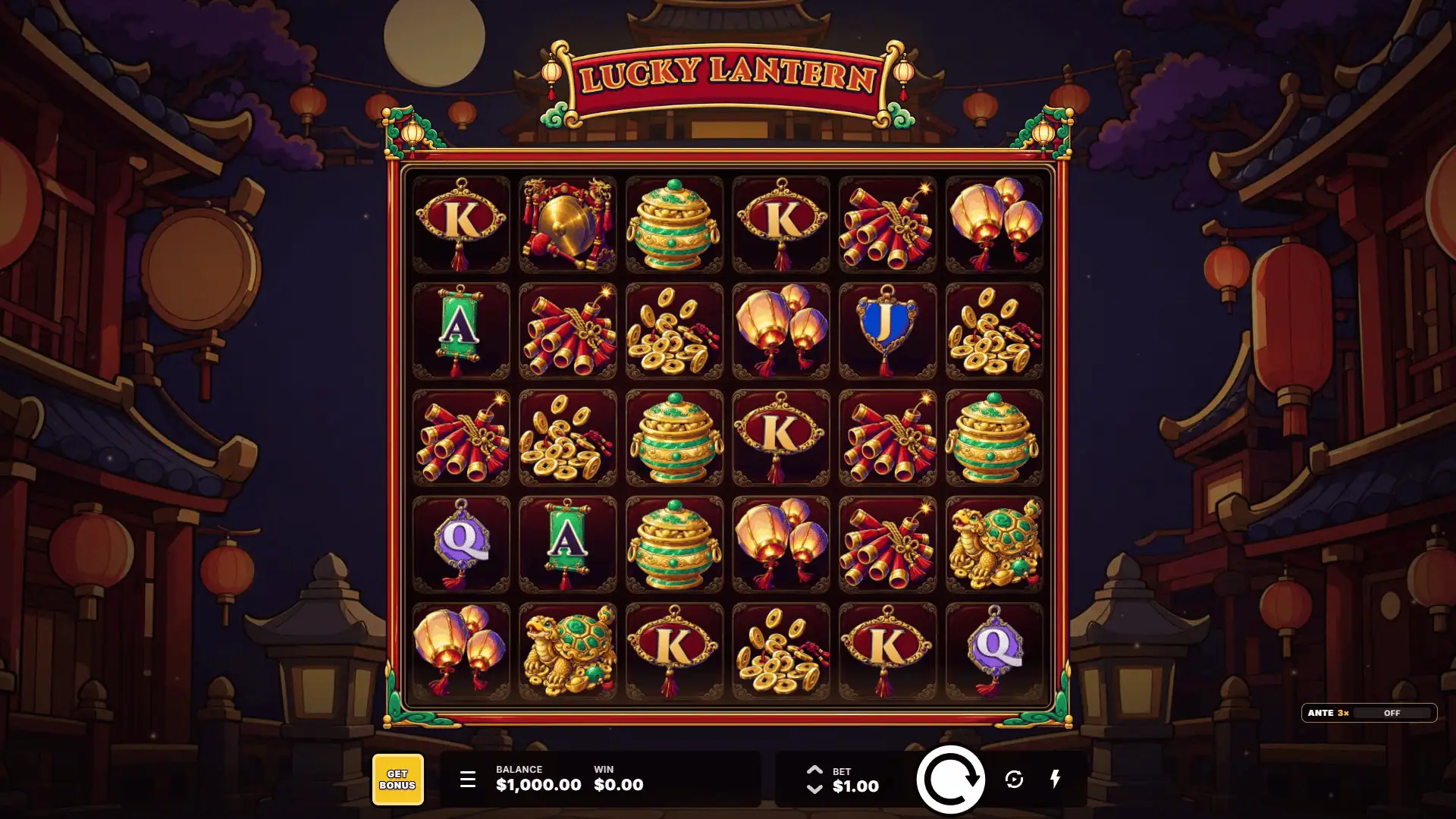 Lucky Lantern slot gameplay reels