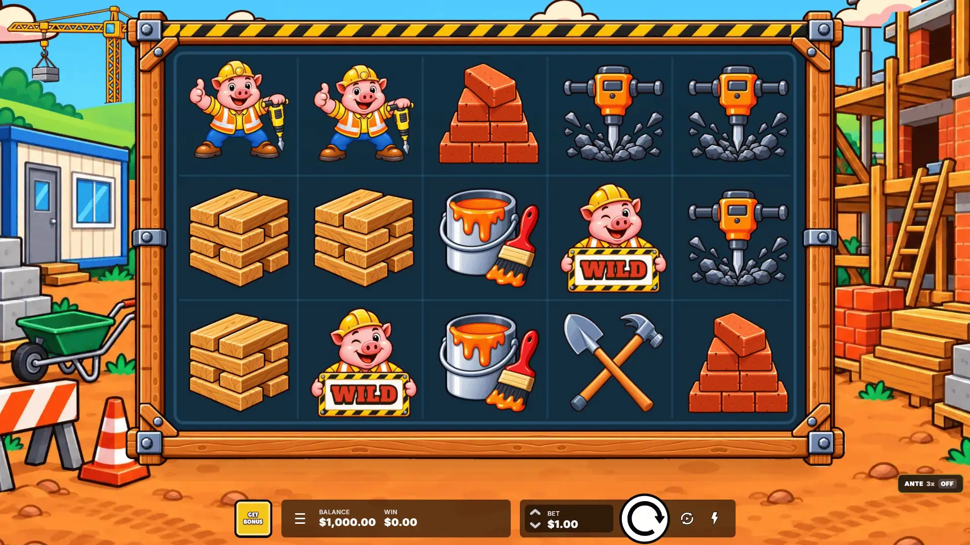 Piggy Workers slot gameplay reels