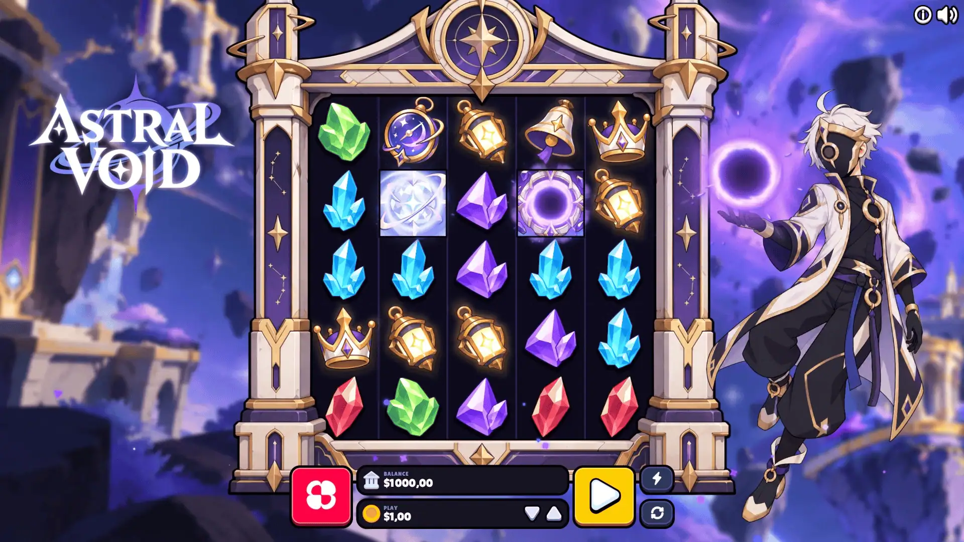 Astral Void slot gameplay reels