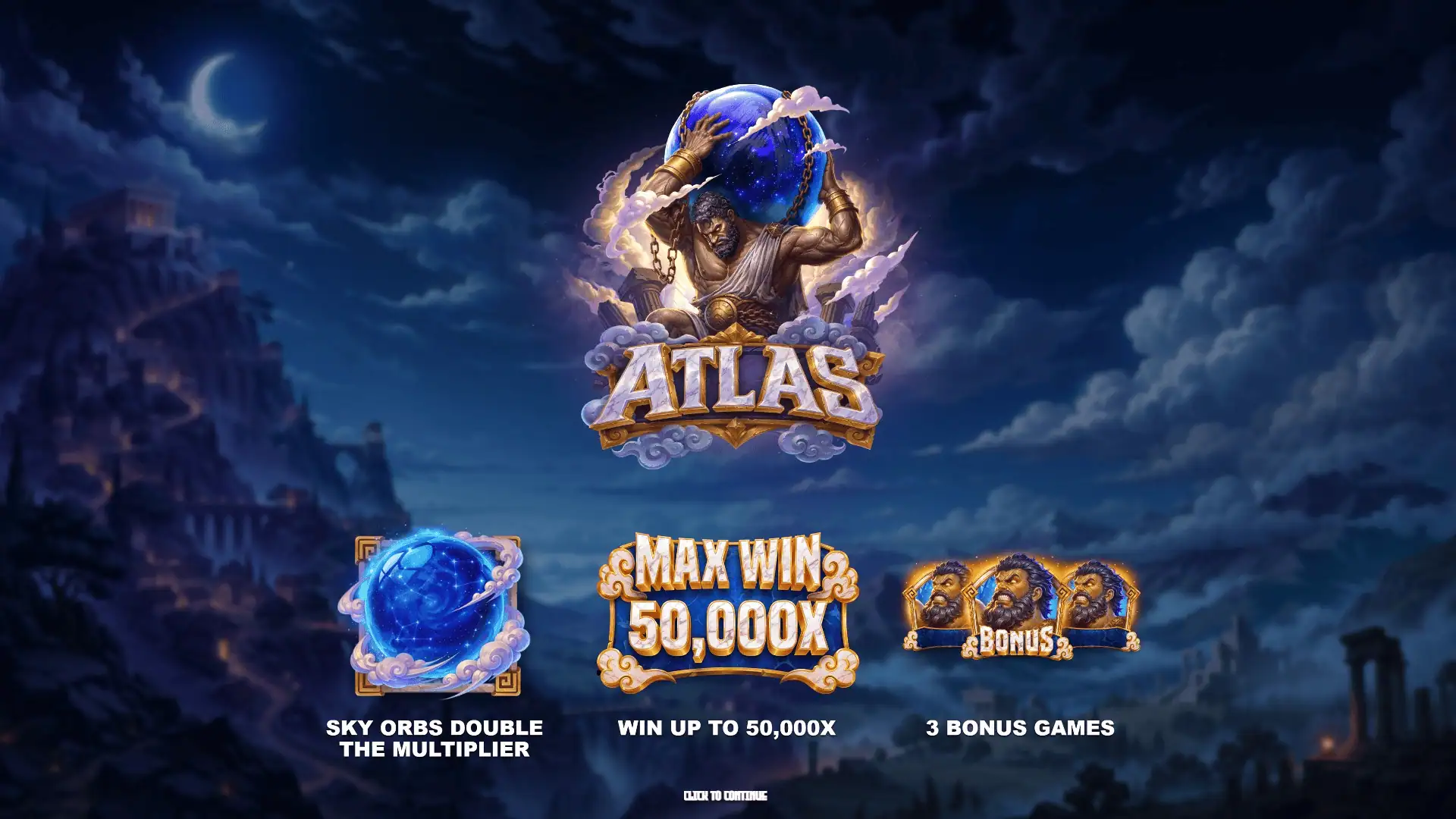 Atlas slot intro screen