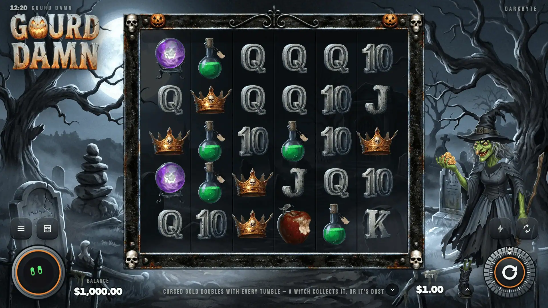 Gourd Damn slot gameplay reels