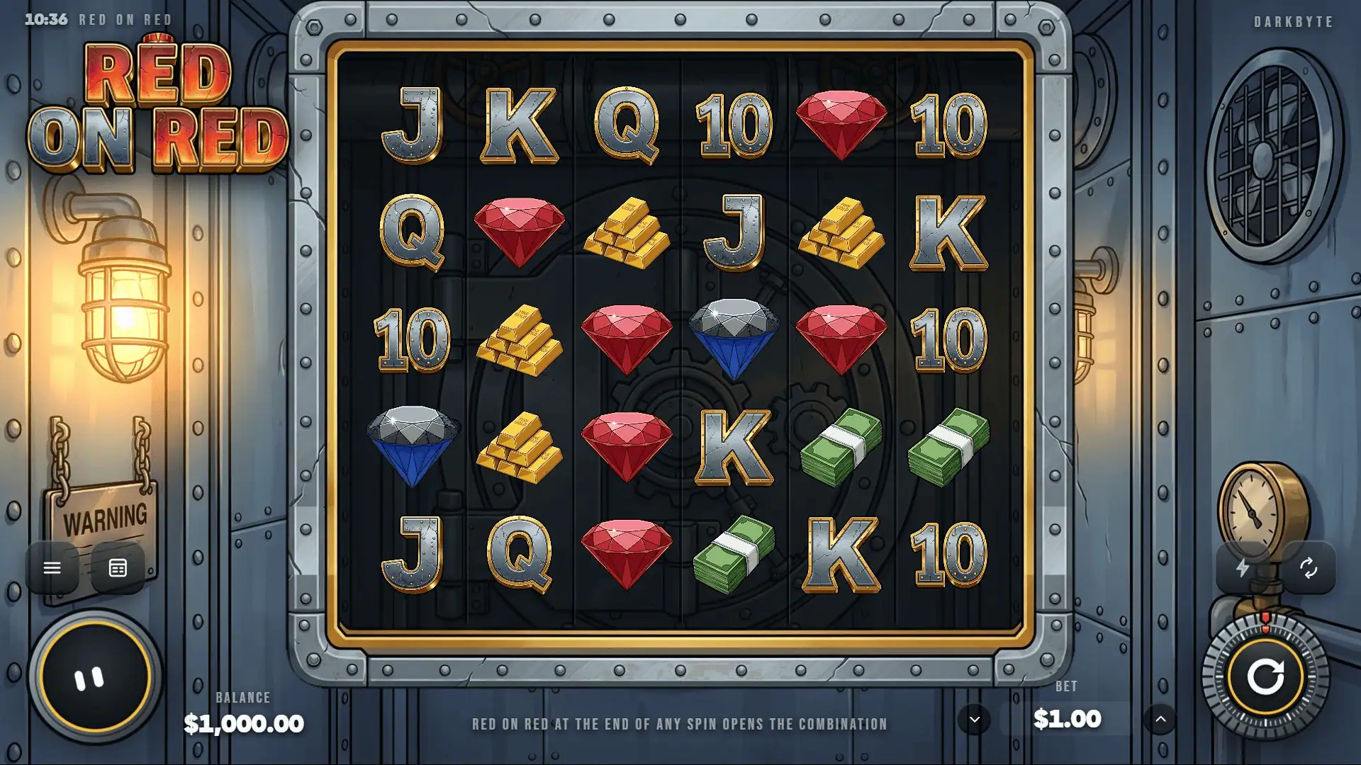 Red on Red slot gameplay reels