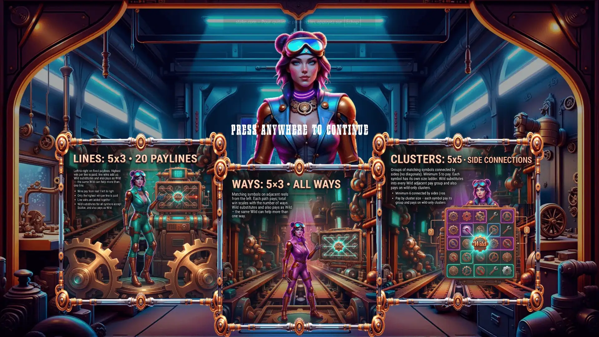 The Build Factory slot intro screen