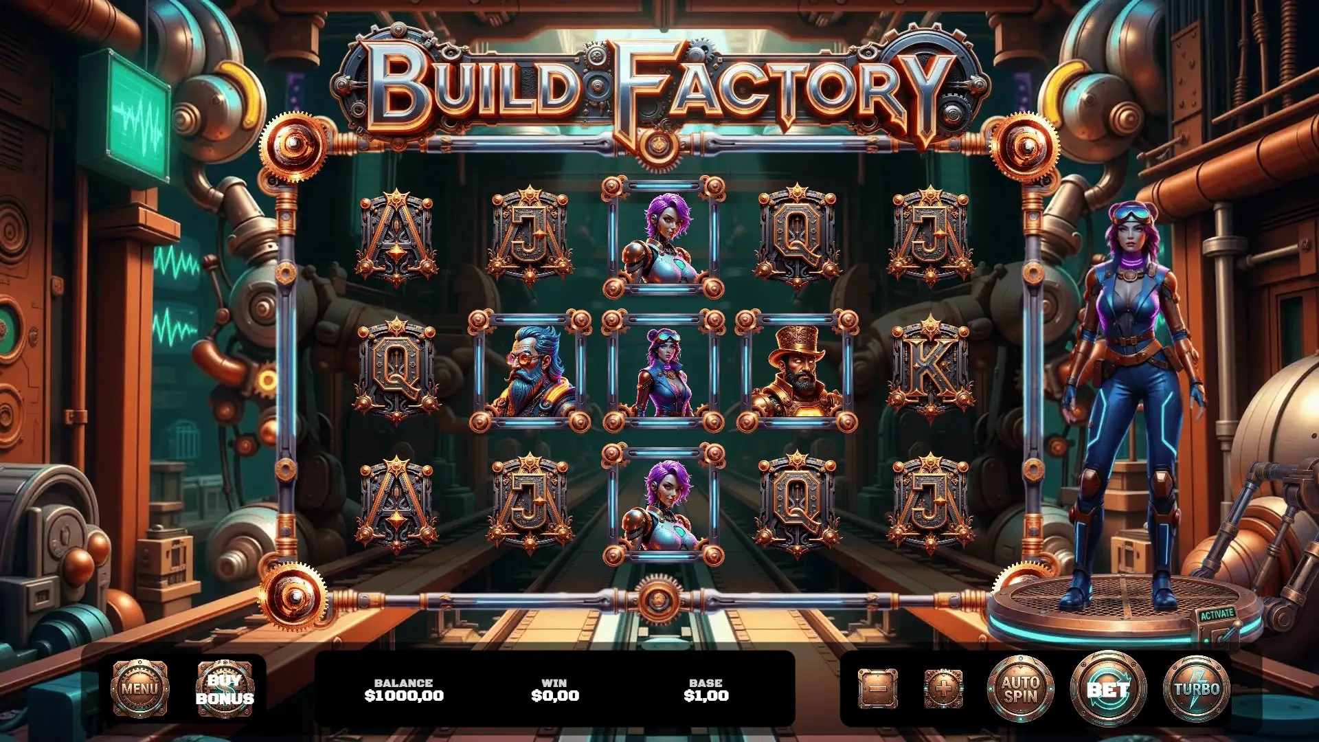 The Build Factory slot gameplay reels