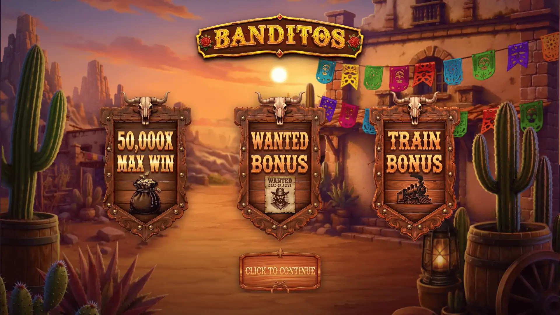 Banditos slot intro screen