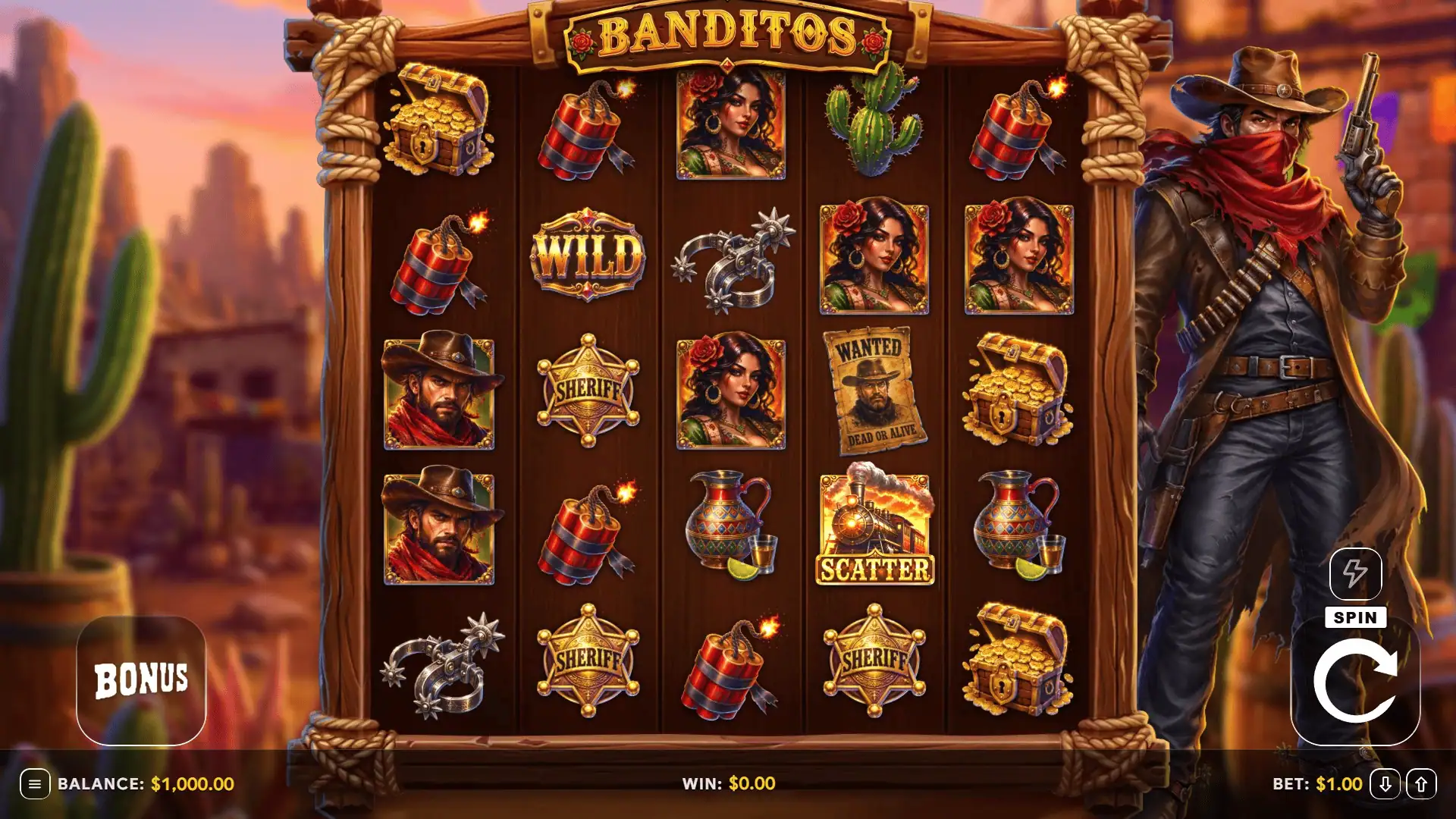 Banditos slot gameplay reels