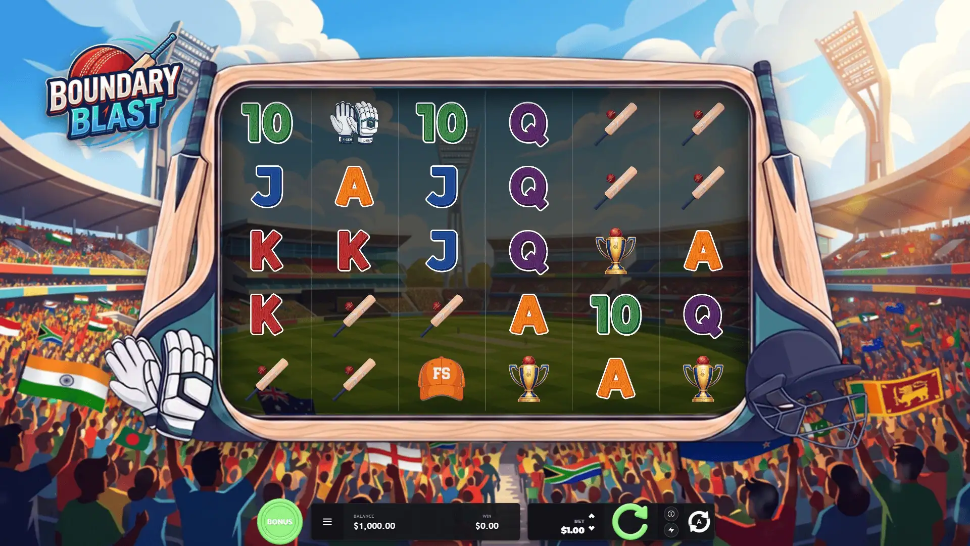 Boundary Blast slot gameplay reels