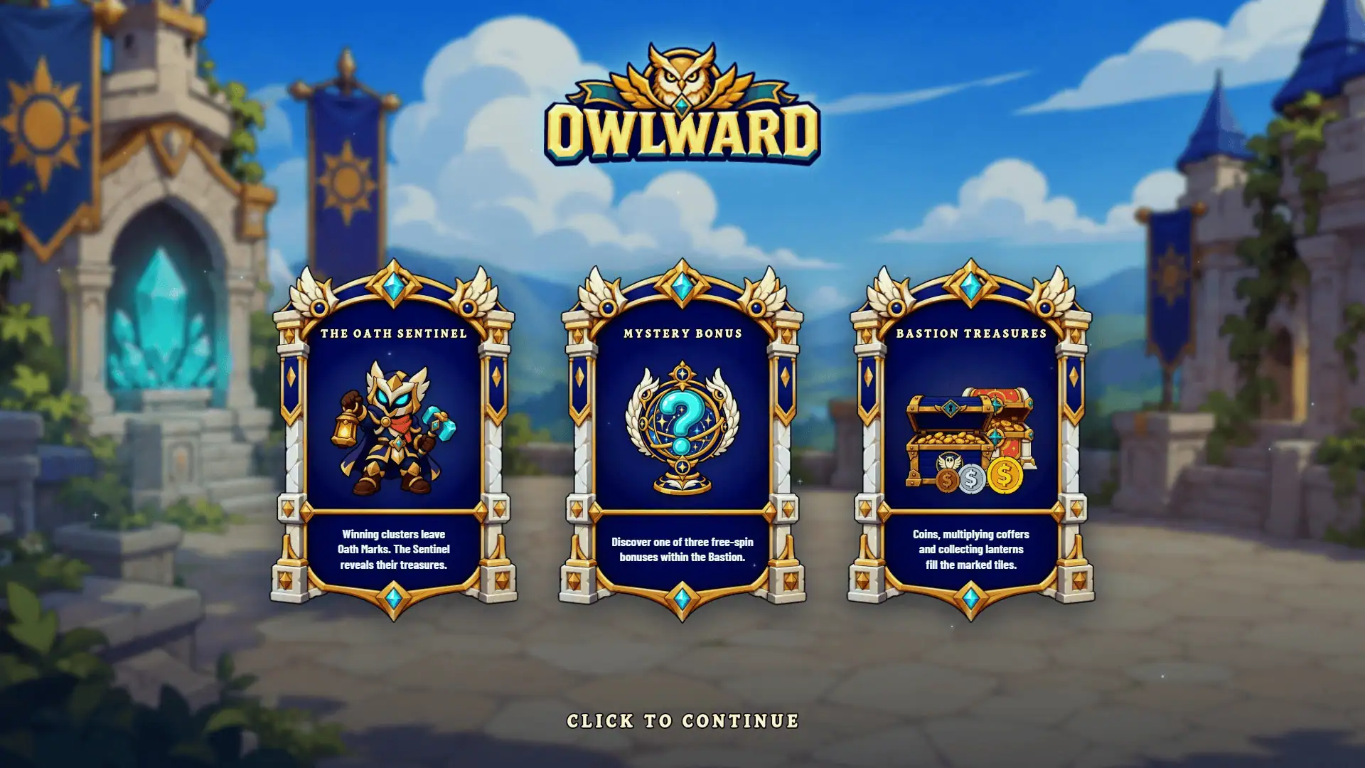 Owlward slot intro screen