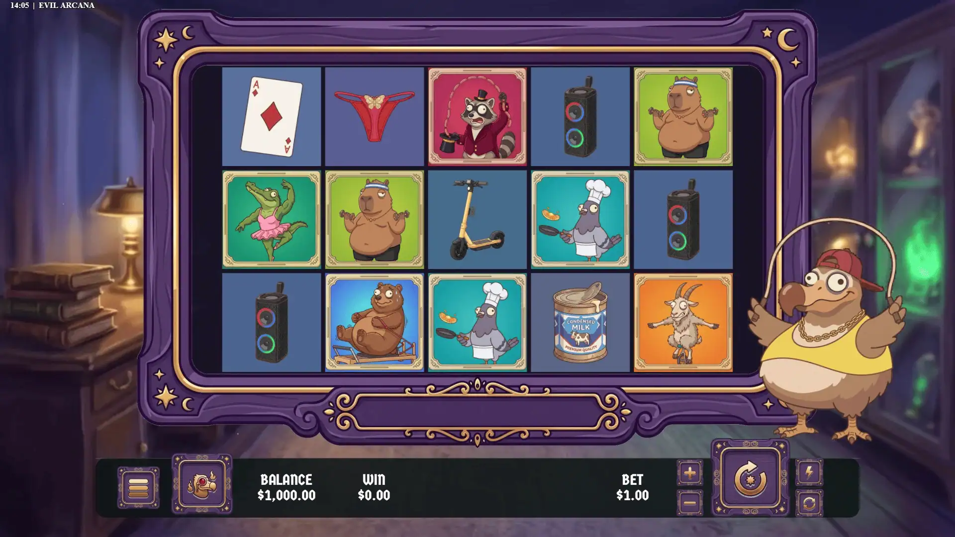 Evil Arcana slot gameplay reels
