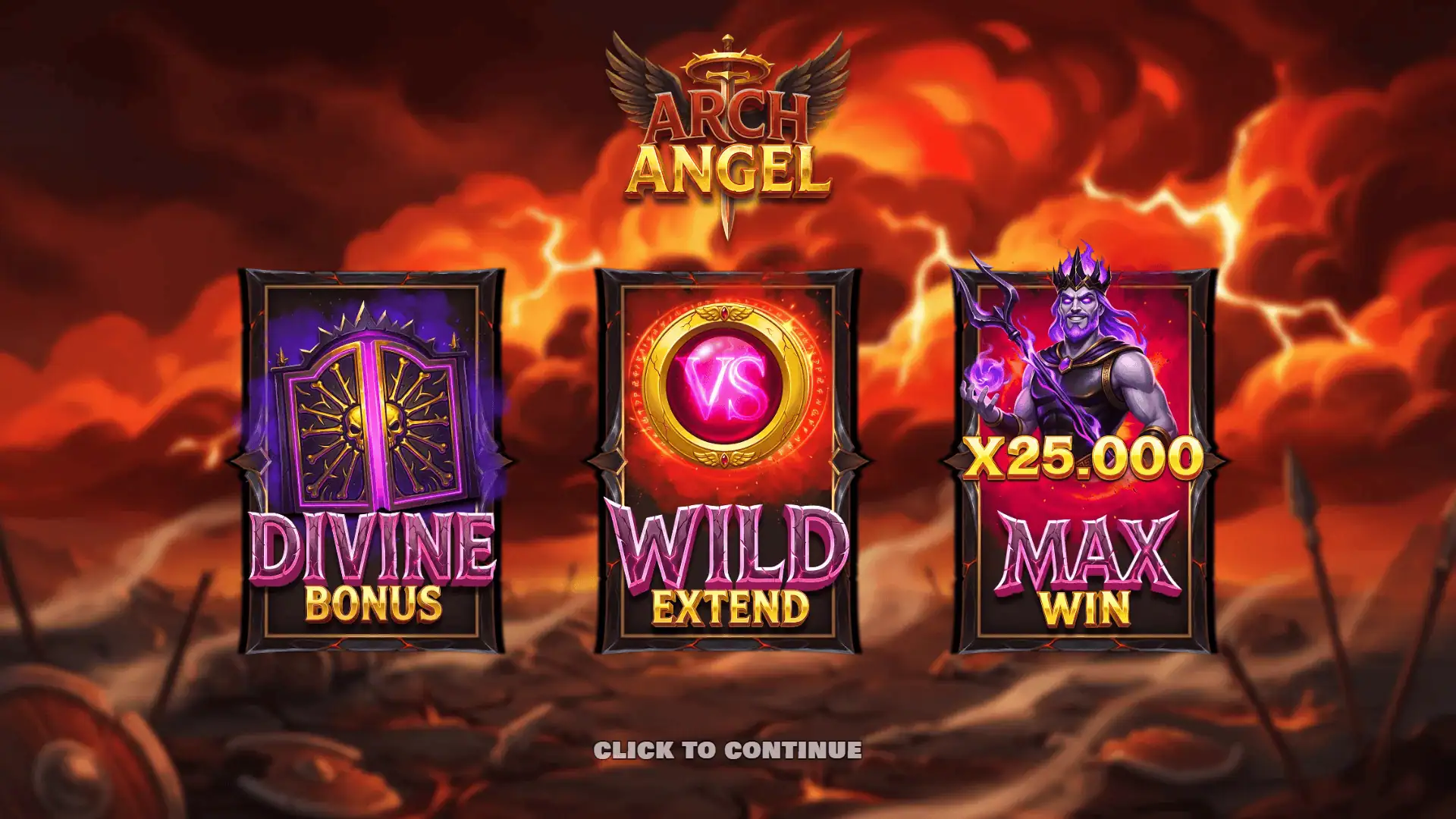Arch Angel slot intro screen