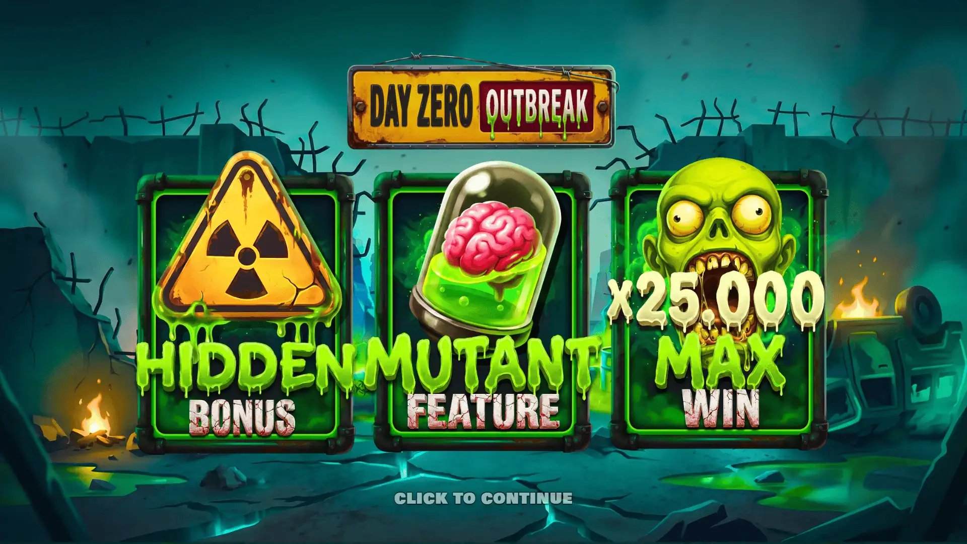 Day Zero Outbreak slot intro screen