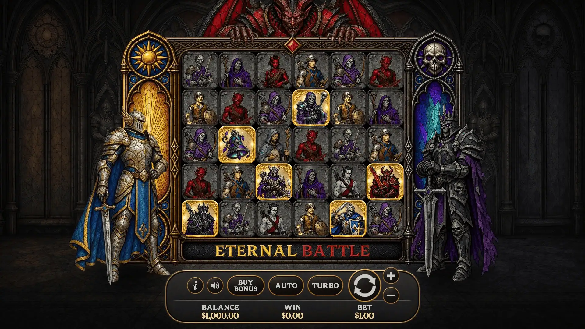 Eternal Battle slot gameplay reels