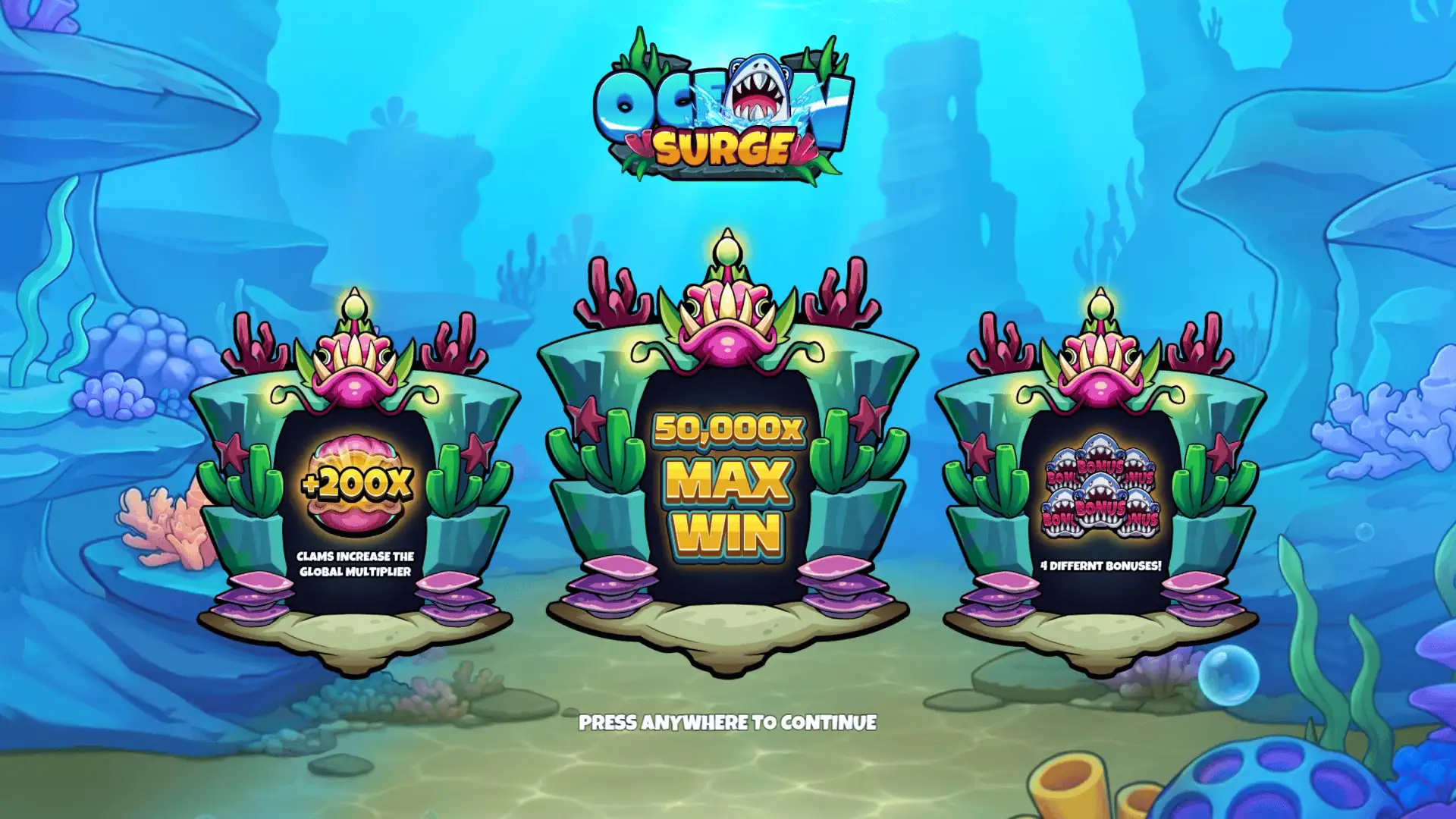 Ocean Surge slot intro screen