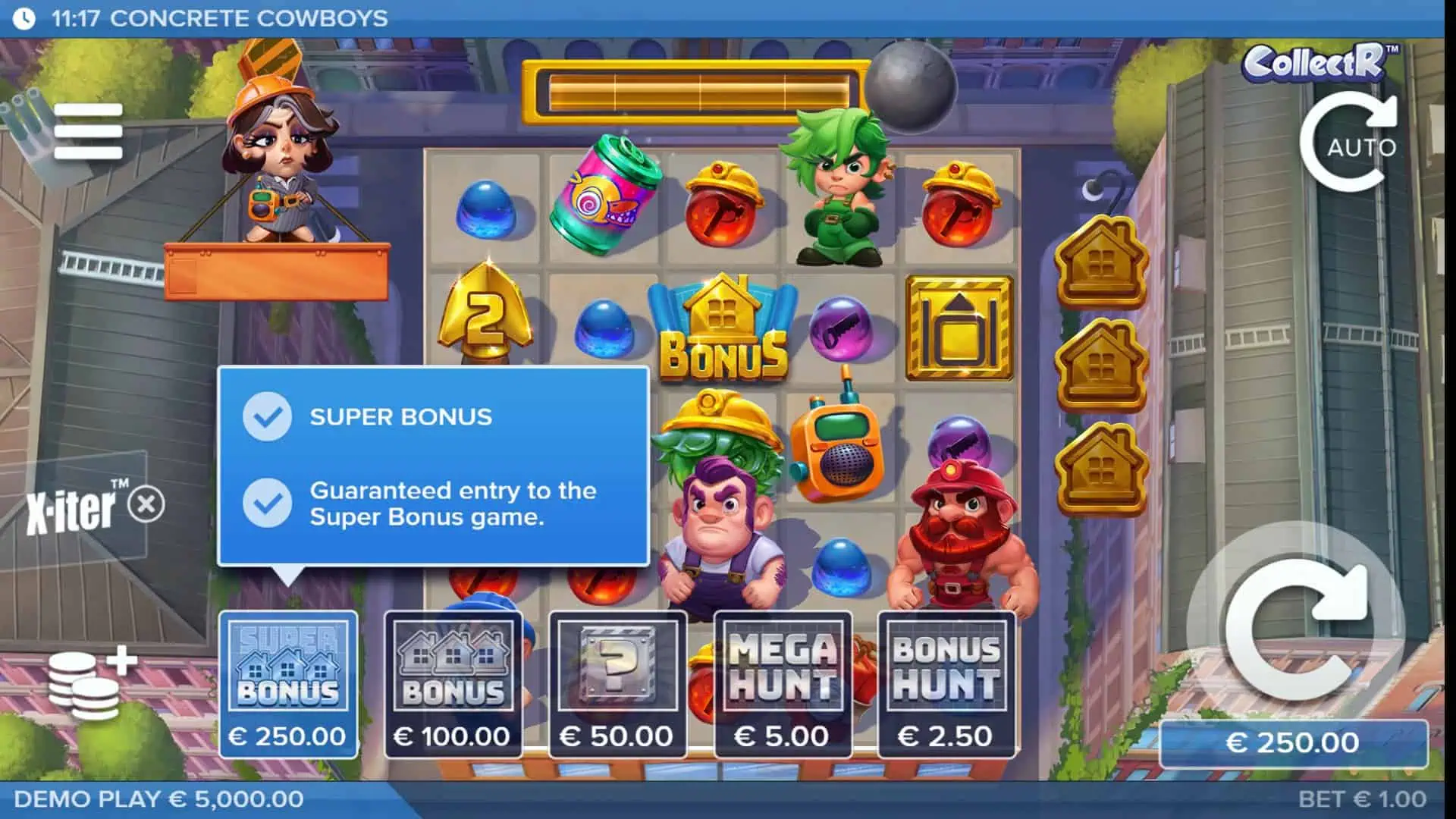 Concrete Cowboys bonus buy menu