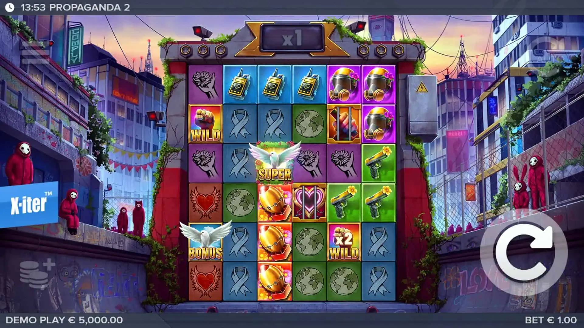 Propaganda 2 slot gameplay reels