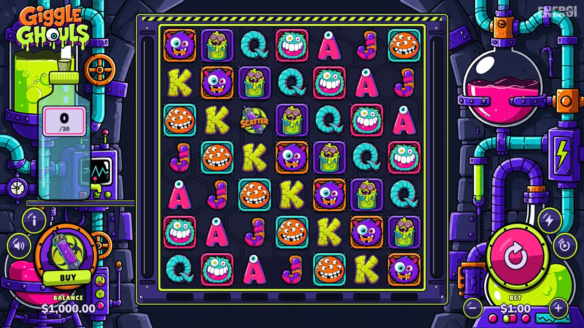 Giggle Ghouls slot gameplay reels